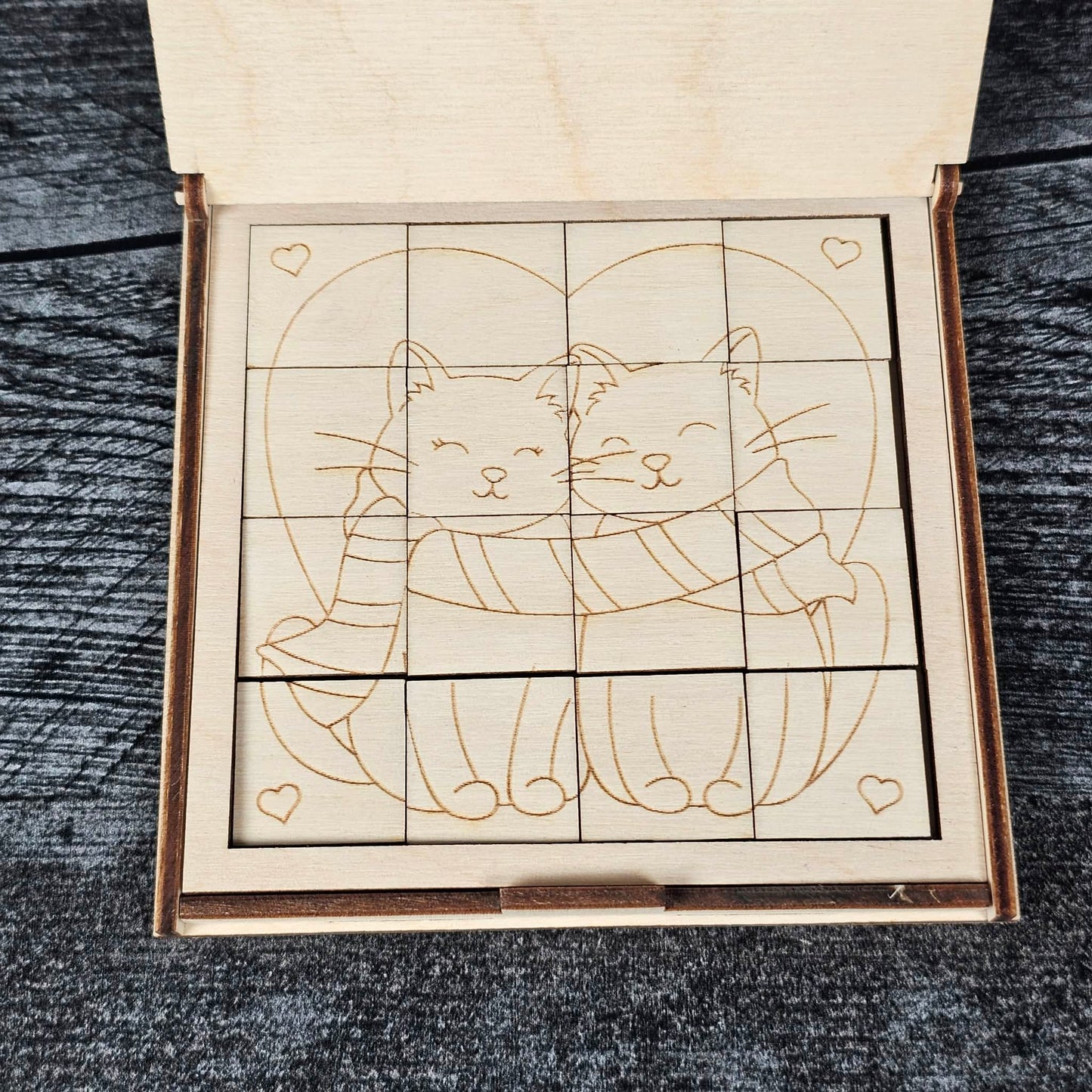 Valentine’s Day Wooden Puzzle | Unfinished DIY Coloring Activity