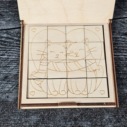 Valentine’s Day Wooden Puzzle | Unfinished DIY Coloring Activity