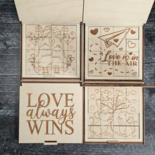 Load image into Gallery viewer, Valentine’s Day Wooden Puzzle | Unfinished DIY Coloring Activity