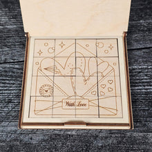 Load image into Gallery viewer, Valentine’s Day Wooden Puzzle | Unfinished DIY Coloring Activity
