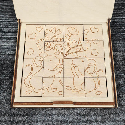 Valentine’s Day Wooden Puzzle | Unfinished DIY Coloring Activity