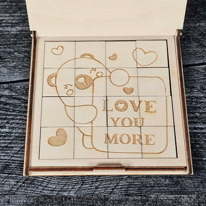 Valentine’s Day Wooden Puzzle | Unfinished DIY Coloring Activity