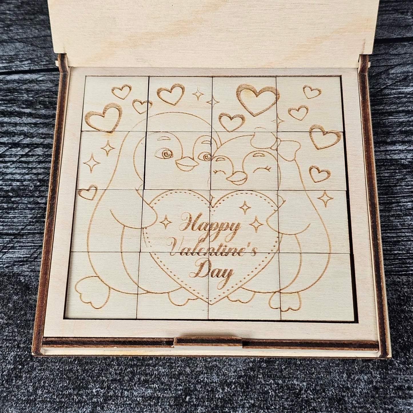 Valentine’s Day Wooden Puzzle | Unfinished DIY Coloring Activity