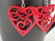 Load image into Gallery viewer, Swirly Heart Earrings