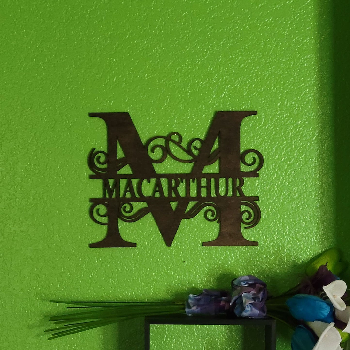 Monogram with Swirls