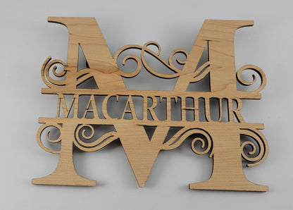 Monogram with Swirls