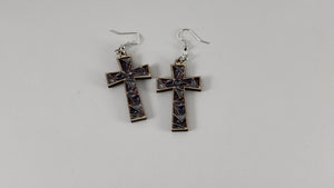 Stained Glass Cross Earrings