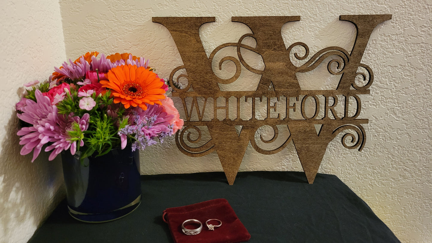 Monogram with Swirls