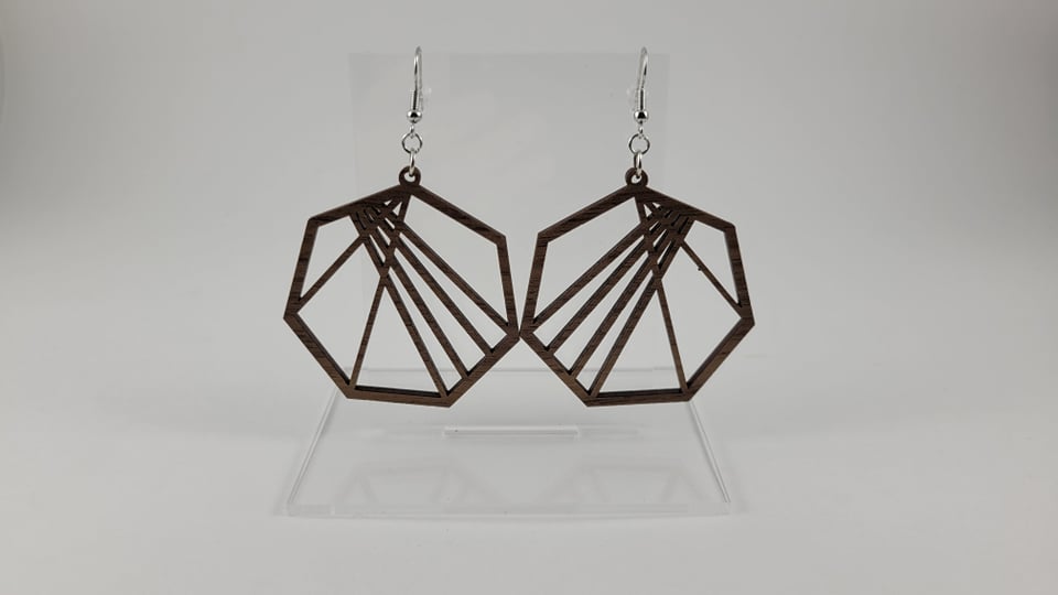 Geometric Heptagon Earrings