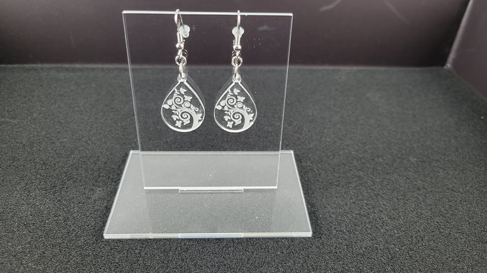 Clear Butterfly Teardrop Earrings