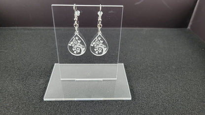 Clear Butterfly Teardrop Earrings