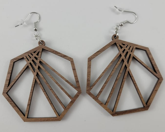 Geometric Heptagon Earrings
