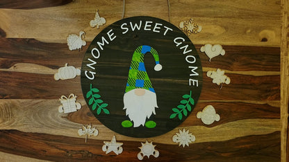 DIY Plaid Gnome Sign with Interchangeable Accessories