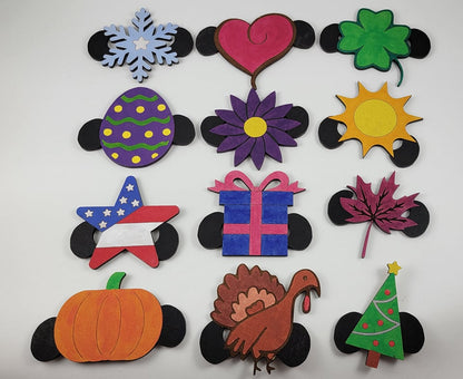 Plaid Gnome Sign with Interchangeable Accessories