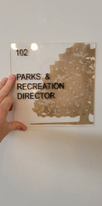 Engraved Clear Acrylic Sign
