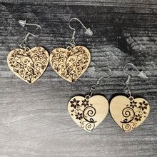 Load image into Gallery viewer, Heart Earrings for Valentine&#39;s Day, Wooden