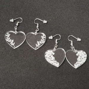 Heart Earrings for Valentine's Day, Acrylic