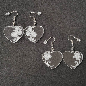 Heart Earrings for Valentine's Day, Acrylic