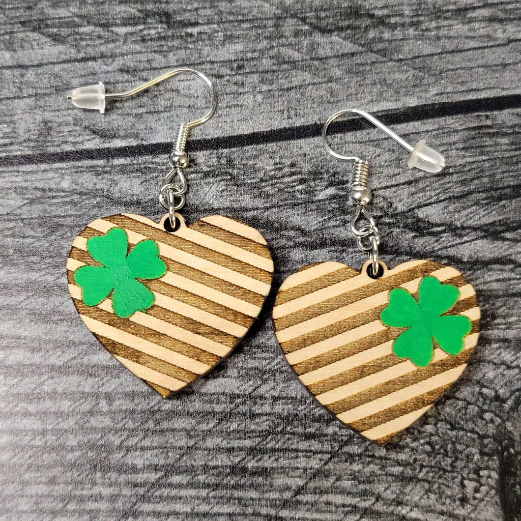 Four Leaf Clover Striped Heart for St. Patrick's Day