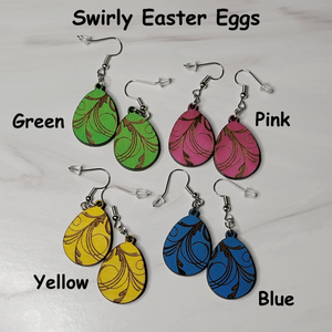 Swirly Easter Egg Earrings
