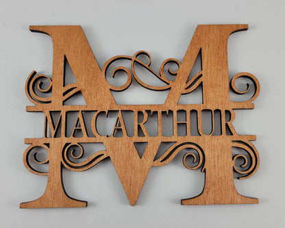 Monogram with Swirls